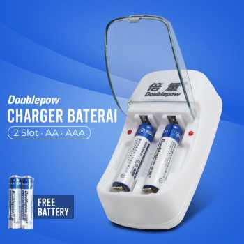 Doublepow DP-B01 Charger Baterai Rechargeable 2 Slot AA AAA with AAA 2 PCS