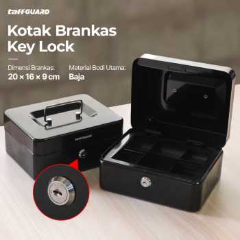 TaffGUARD 200A Brankas Kotak Uang Dokumen Cashbox Key Lock 20x16x9cm